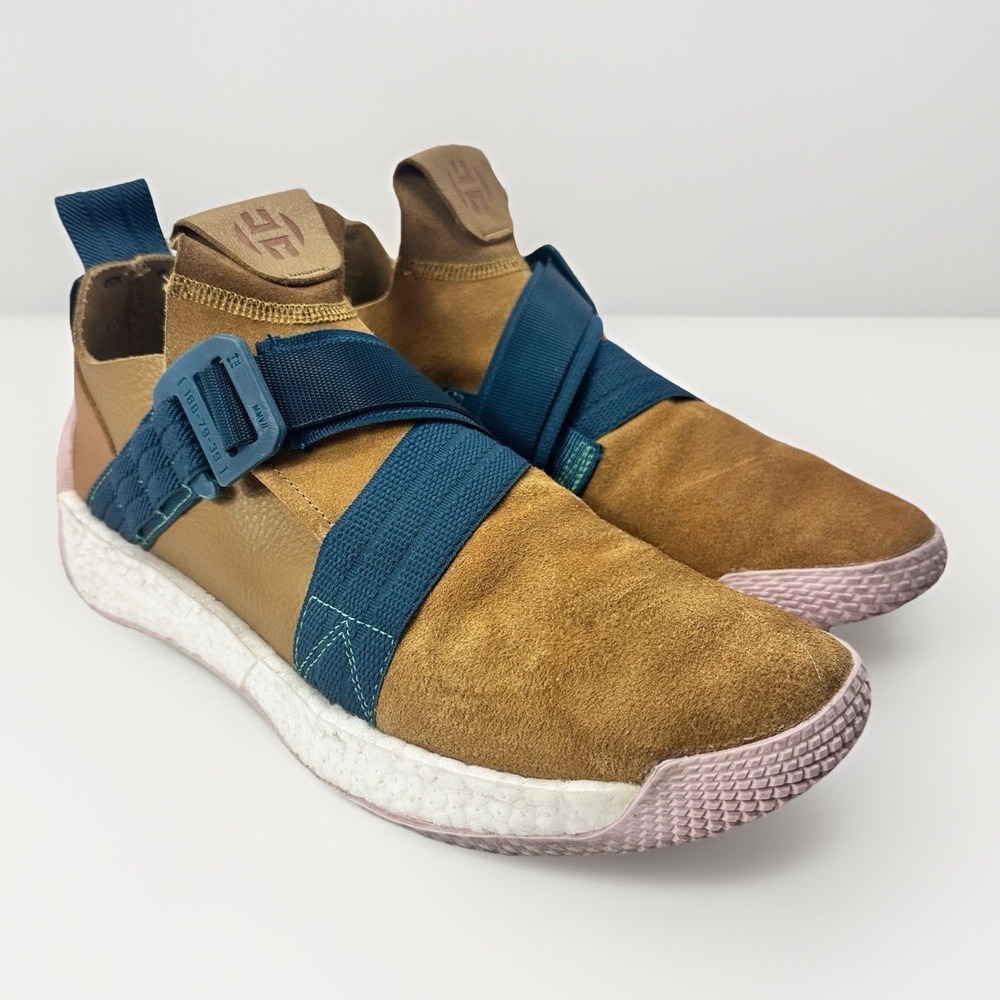adidas James Harden LS 2 Boost Men 11 Tan Suede Laceless Basketball Shoes Strap